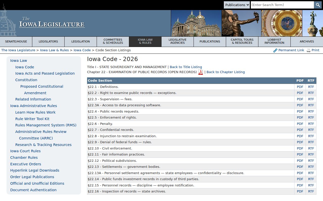 Warren County warrant records under Iowa Open Records Law